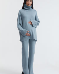 Stylish Maternity Knit Pants (Pacific Blue) 5