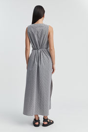 Stylish Maternity Maxi Dress (Gingham Check) 7