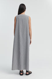 Stylish Maternity Maxi Dress (Gingham Check) 8