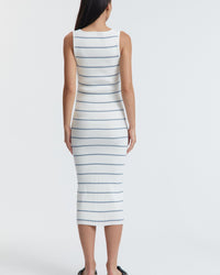 Stylish Maternity Midi Dress (Ivory/Suede Blue) 5
