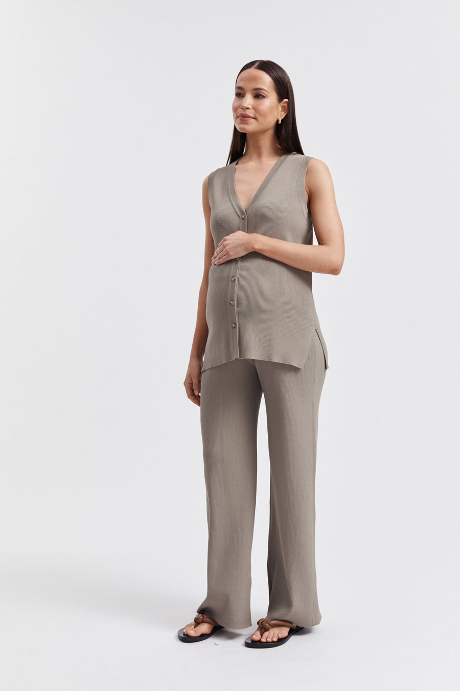 Stylish Maternity Pants (Sage) 3