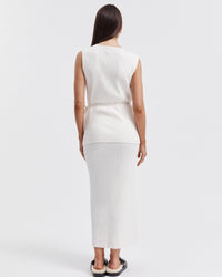 Stylish Maternity Rib Skirt (Off White) 10