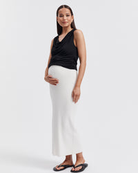 Stylish Maternity Rib Skirt (Off White) 6