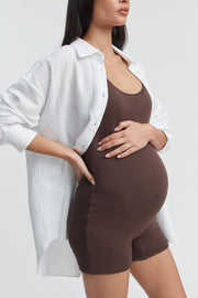 Stylish Maternity Romper (Chocolate) 2