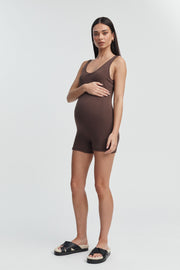 Stylish Maternity Romper (Chocolate) 5