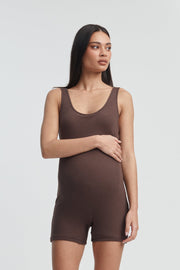 Stylish Maternity Romper (Chocolate) 6