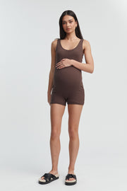 Stylish Maternity Romper (Chocolate) 7