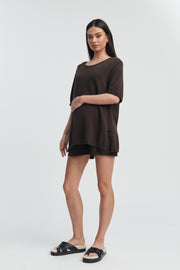 Stylish Maternity Shorts (Chocolate) 6