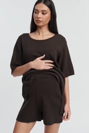 Stylish Maternity Shorts (Chocolate) 7