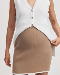 Stylish Maternity V Neck Rib Tank (White) 10