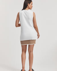 Stylish Maternity V Neck Rib Tank (White) 12