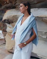 Stylish Maternity V Neck Rib Tank (White) 3