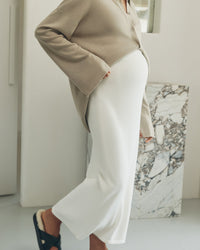 Stylish Maternity Wool Button Down Collar Top (Dune) 4