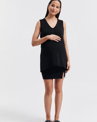 Stylish Maternity Work Skirt (Black) 2