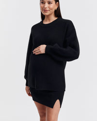 Stylish Maternity Work Skirt (Black) 3