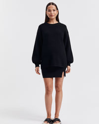 Stylish Maternity Work Skirt (Black) 8