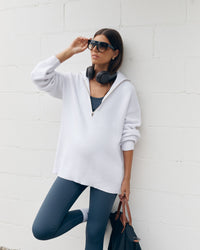 Stylish Maternity Zip Jumper (White) 1
