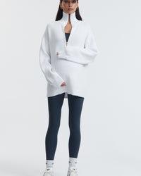 Stylish Maternity Zip Jumper (White) 3