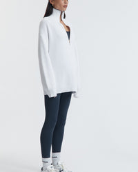 Stylish Maternity Zip Jumper (White) 5