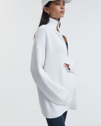Stylish Maternity Zip Jumper (White) 6