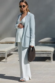 Stylish Pale Blue Maternity Blazer 10