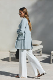 Stylish Pale Blue Maternity Blazer 11
