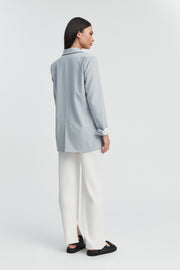 Stylish Pale Blue Maternity Blazer 8