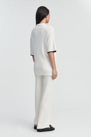 Stylish Ribbed Maternity Tee (Cream) 5