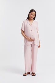 Stylish Short Sleeve Maternity Shirt (Pink) 6
