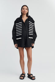 Stylish Stripe Knit Jumper (Black/White) 10