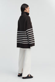 Stylish Stripe Knit Jumper (Chocolate Stripe) 10