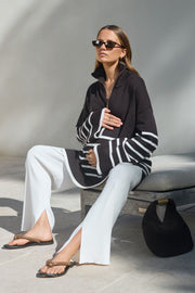 Stylish Stripe Knit Jumper (Chocolate Stripe) 13