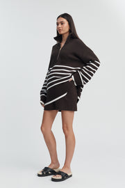 Stylish Stripe Knit Jumper (Chocolate Stripe) 7