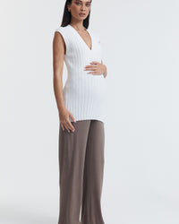 Stylish V Neck Luxe Tank (White) 7