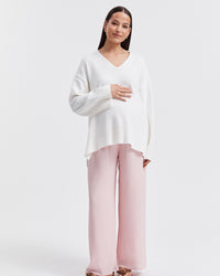 Stylish Vacation Maternity Pant (Pink) 1