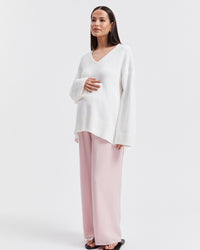 Stylish Vacation Maternity Pant (Pink) 5