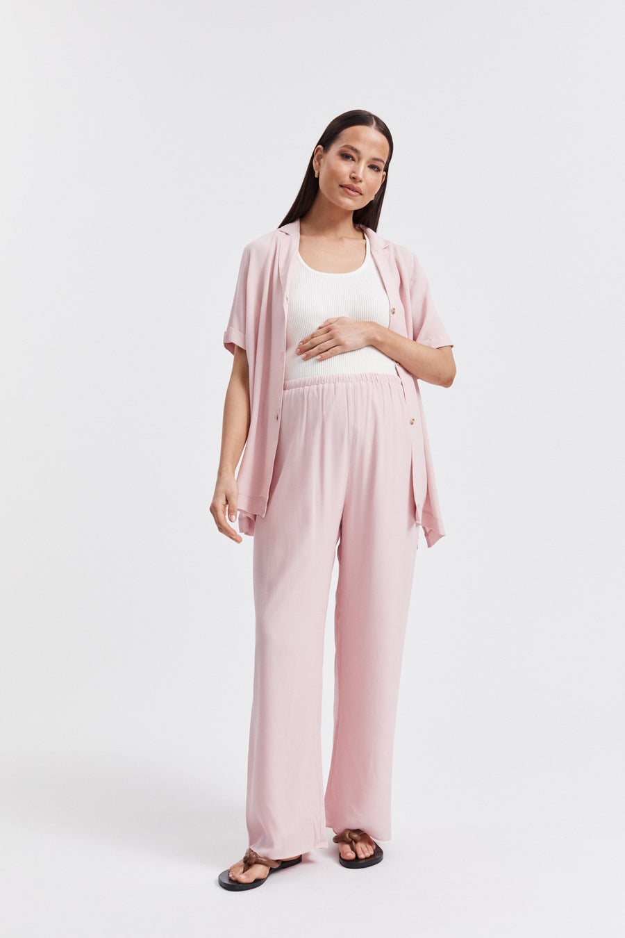 Stylish Vacation Maternity Pant (Pink) 7