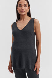 Maternity Knit Tank (Charcoal) 2