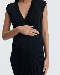 The Best Black V Neck Maternity Dress 2
