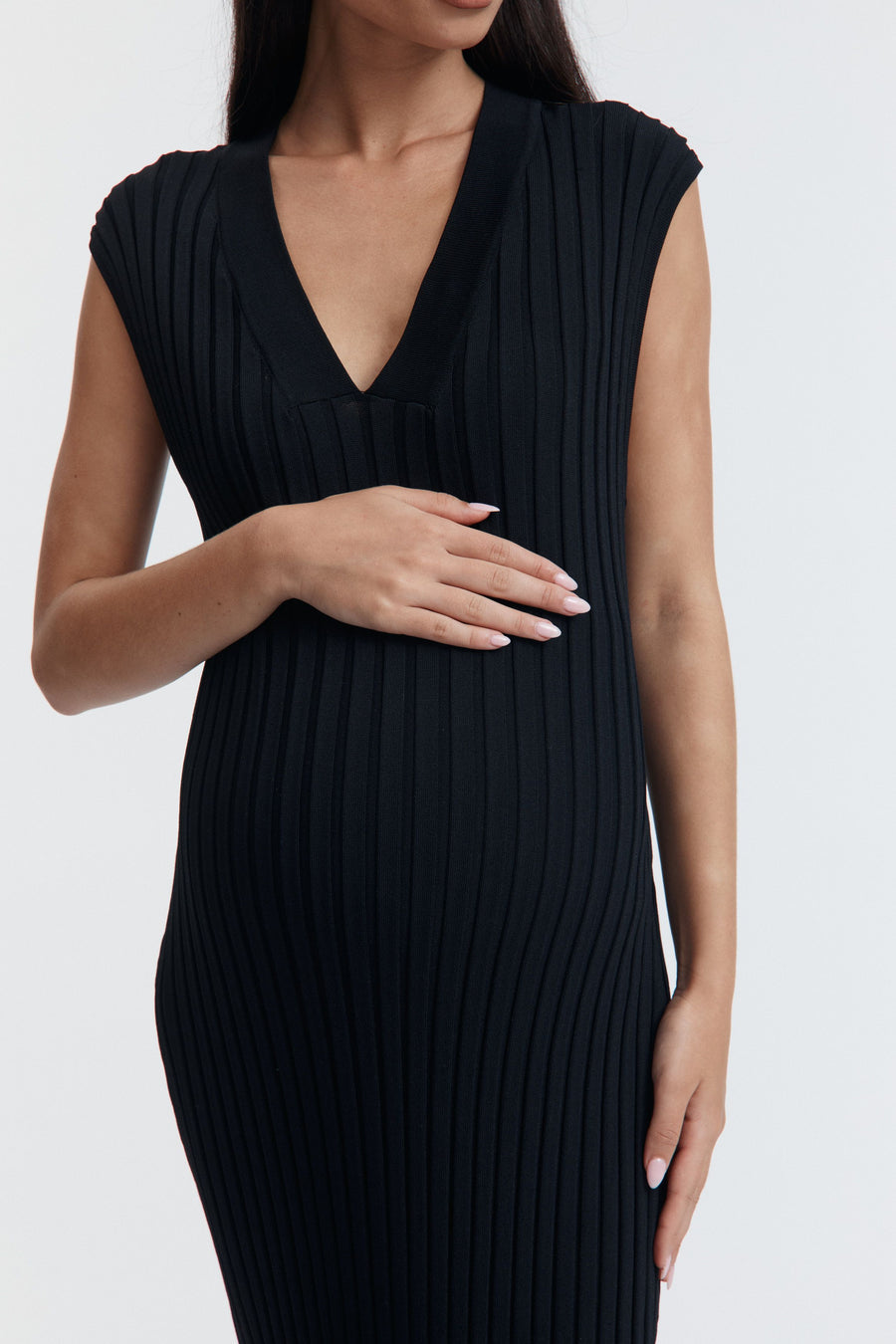 The Best Black V Neck Maternity Dress 2