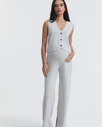 V Neck Maternity Crop Vest (Stone Grey) 2