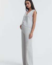 V Neck Maternity Crop Vest (Stone Grey)  4