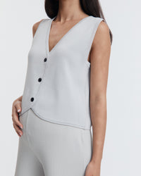 V Neck Maternity Crop Vest (Stone Grey) 6