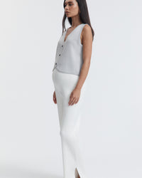 V Neck Maternity Crop Vest (Stone Grey)  8