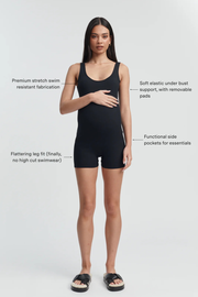 Walk/Swim Romper (Black) - LÉGOE HERITAGE