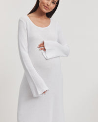 White Crochet Maternity Maxi Dress 8