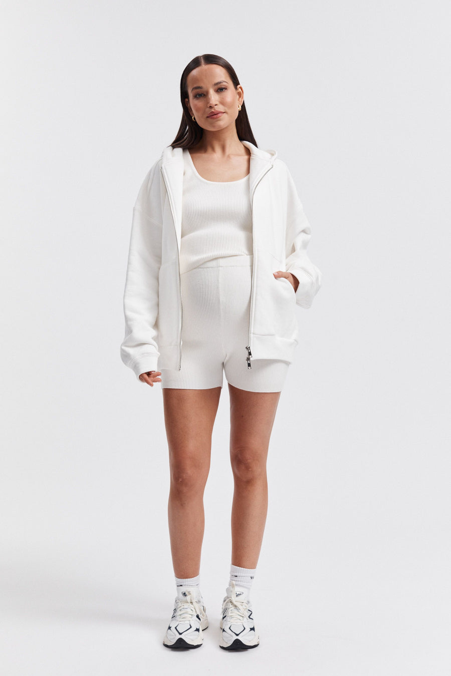 White Stylish Maternity Hoodie 3