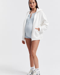 White Stylish Maternity Hoodie 5