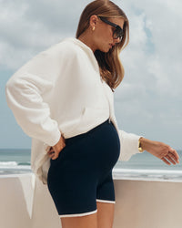 White Stylish Maternity Hoodie 8