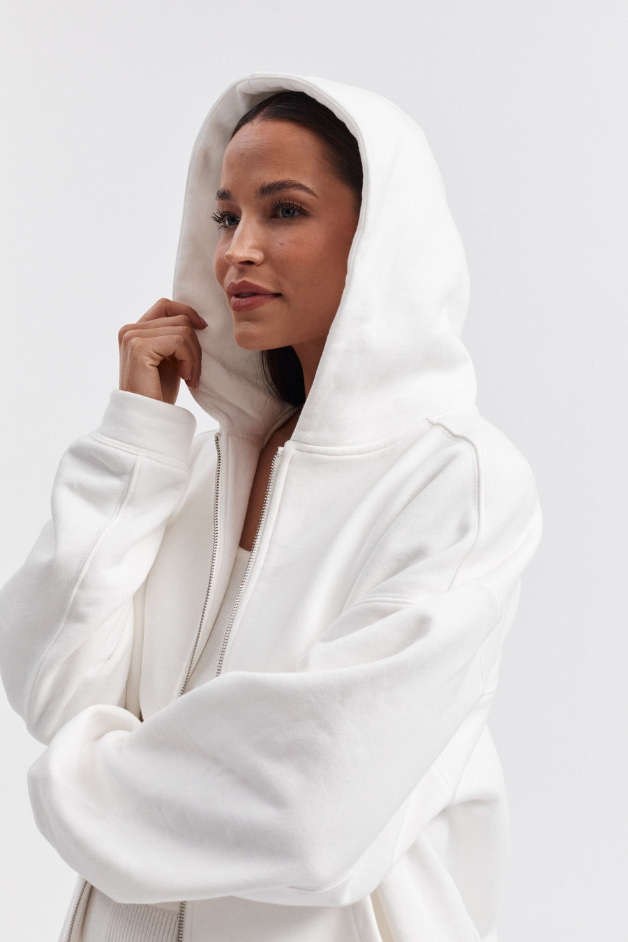 White Stylish Maternity Hoodie 9